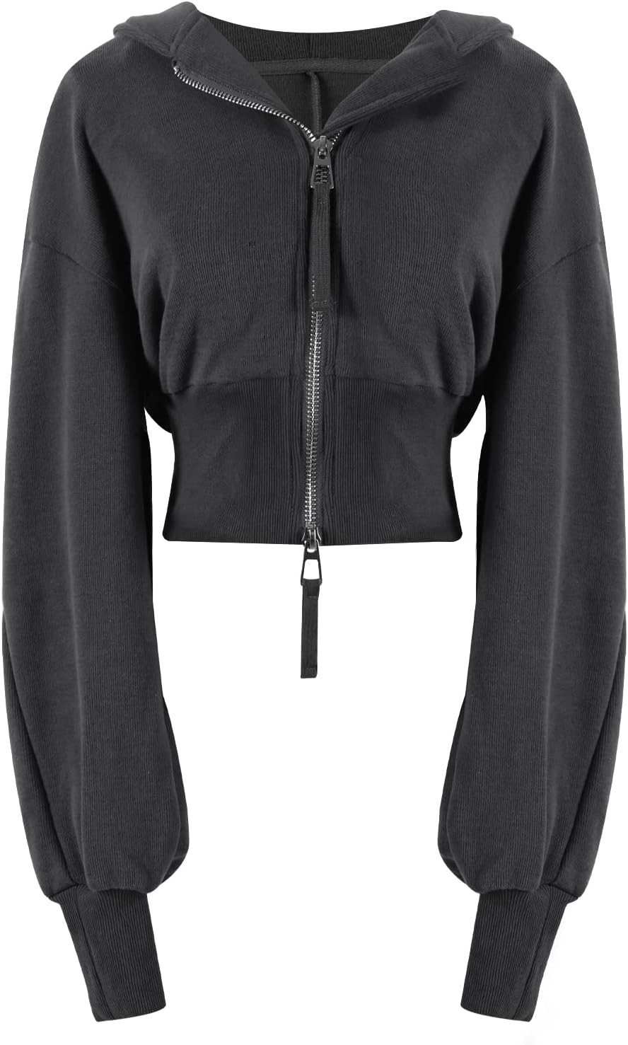 Arssm Cropped Hoodie Women Zip Up Long Sleeve Sweatshirts Casual Fashion Hooded Workout Jacket Crop Top | Amazon (US)