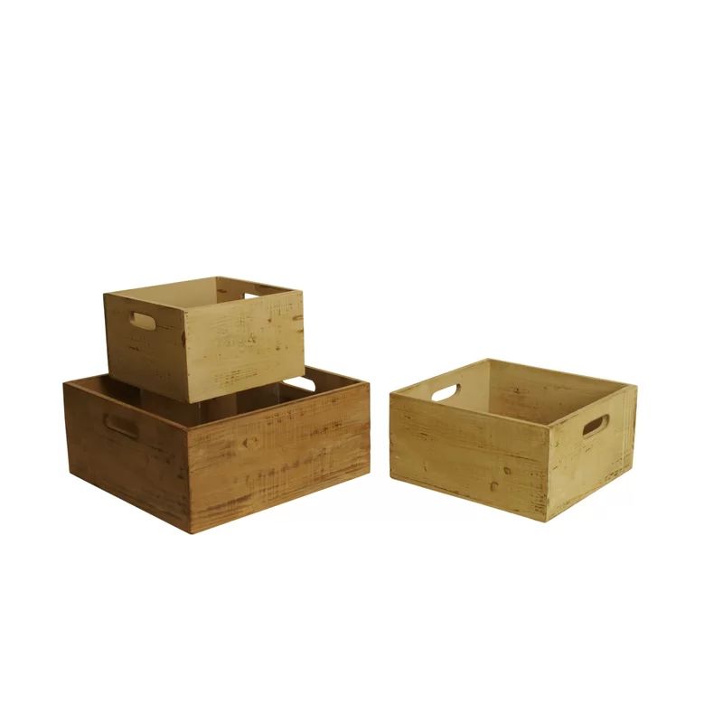 3 Piece Solid Wood Crate Set | Wayfair North America