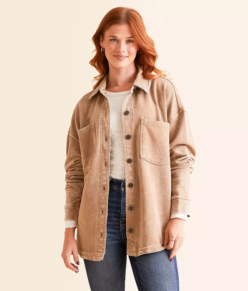 All Day Washed Knit Shacket | Buckle