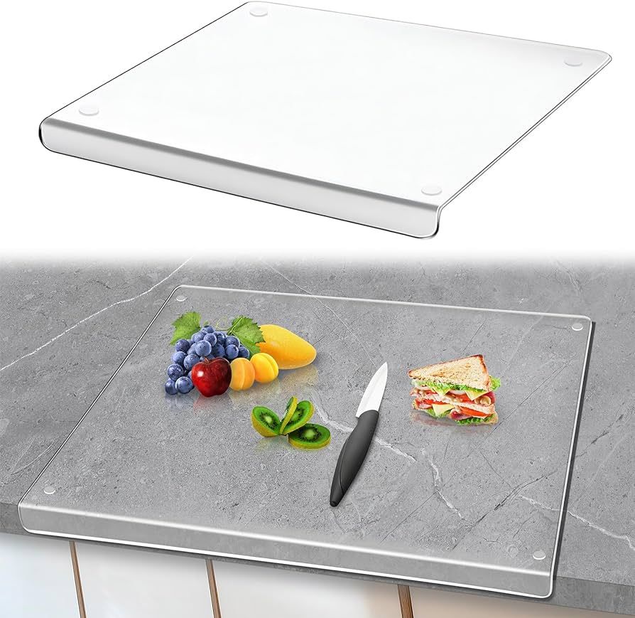Acrylic Cutting Boards for Kitchen Counter, Clear Cutting Board with Counter Lip, Non Slip, Count... | Amazon (US)