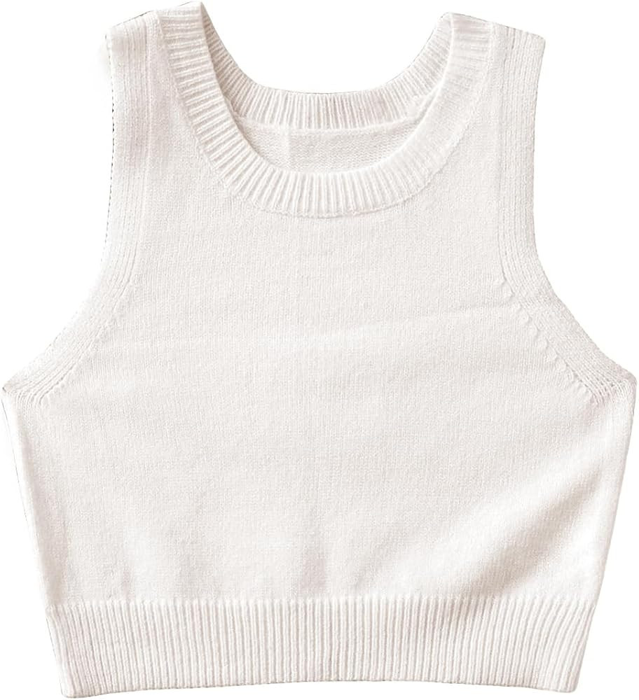 Verdusa Suéter de punto sin mangas con cuello redondo para mujer | Amazon (US)