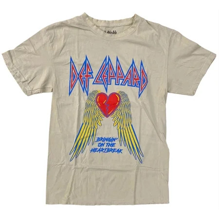 Def Leppard Men s Officially Licensed Bringin On The Heartbreak Distressed Ripped Edges Tee T-Shirt  | Walmart (US)