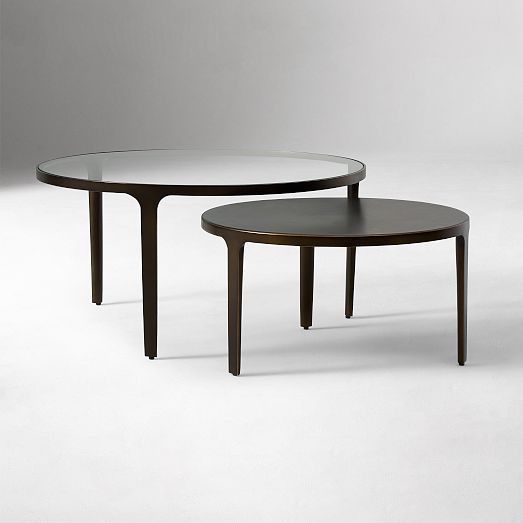 Elwell Glass & Metal Nesting Coffee Tables (24"–32") | West Elm (US)