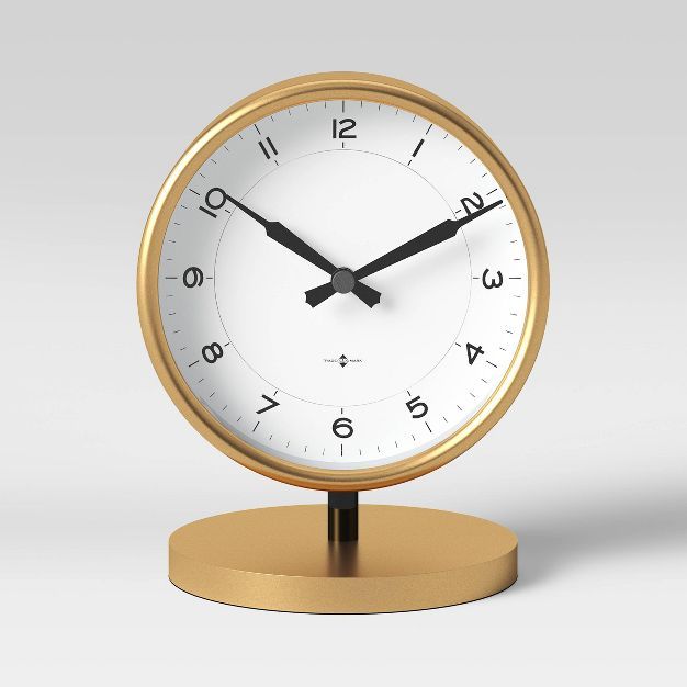 5&#34; Mantel Table Clock Stand Brass - Threshold&#8482; | Target