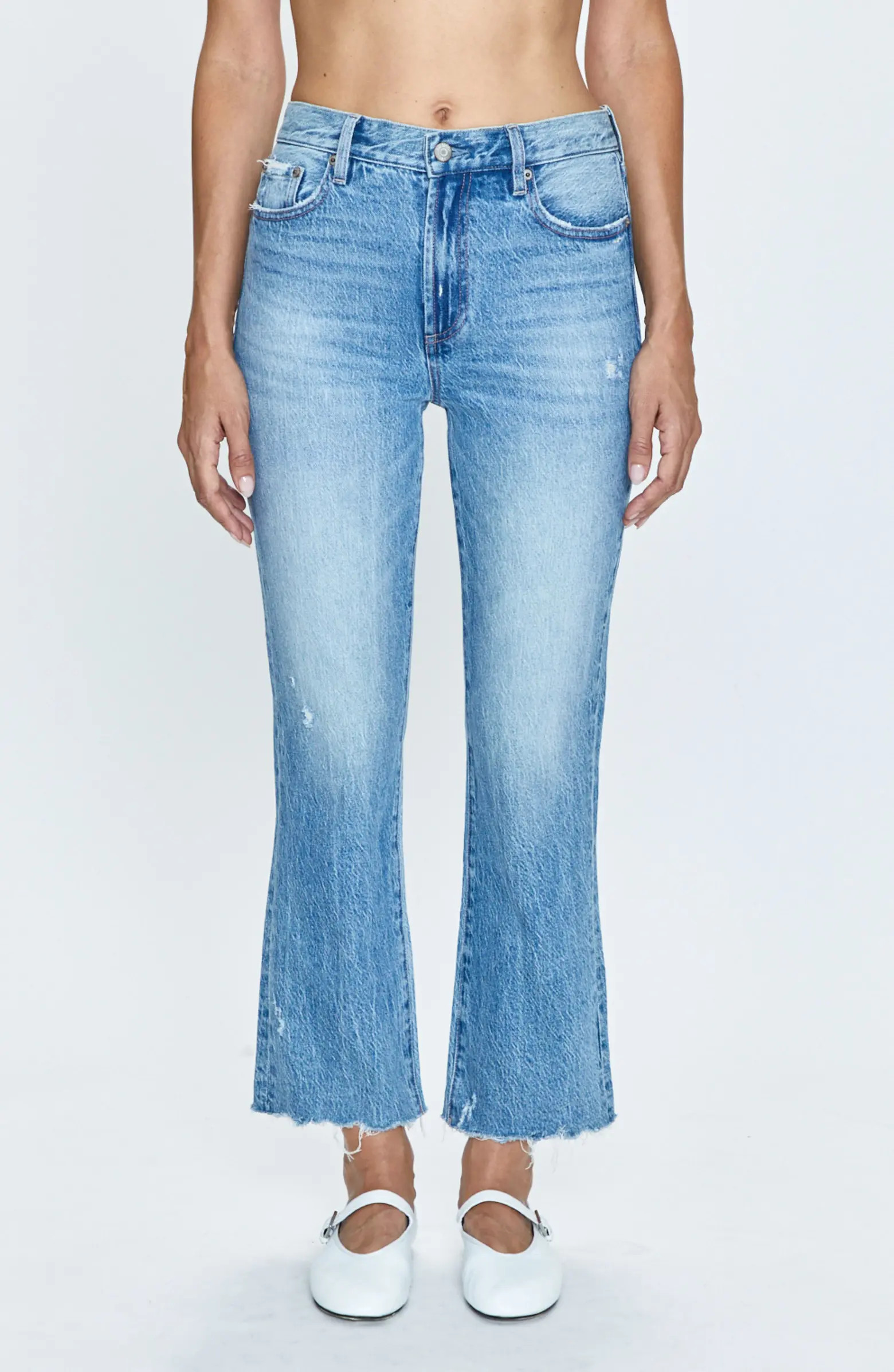 Ally Raw Step Hem High Waist Crop Bootcut Jeans | Nordstrom