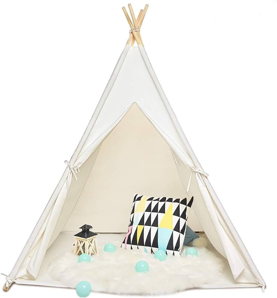 Sisticker Teepee Tent for Kids with Feathers Bunting Carry Bag - Kids Gifts for Girls and Boys Ch... | Amazon (US)