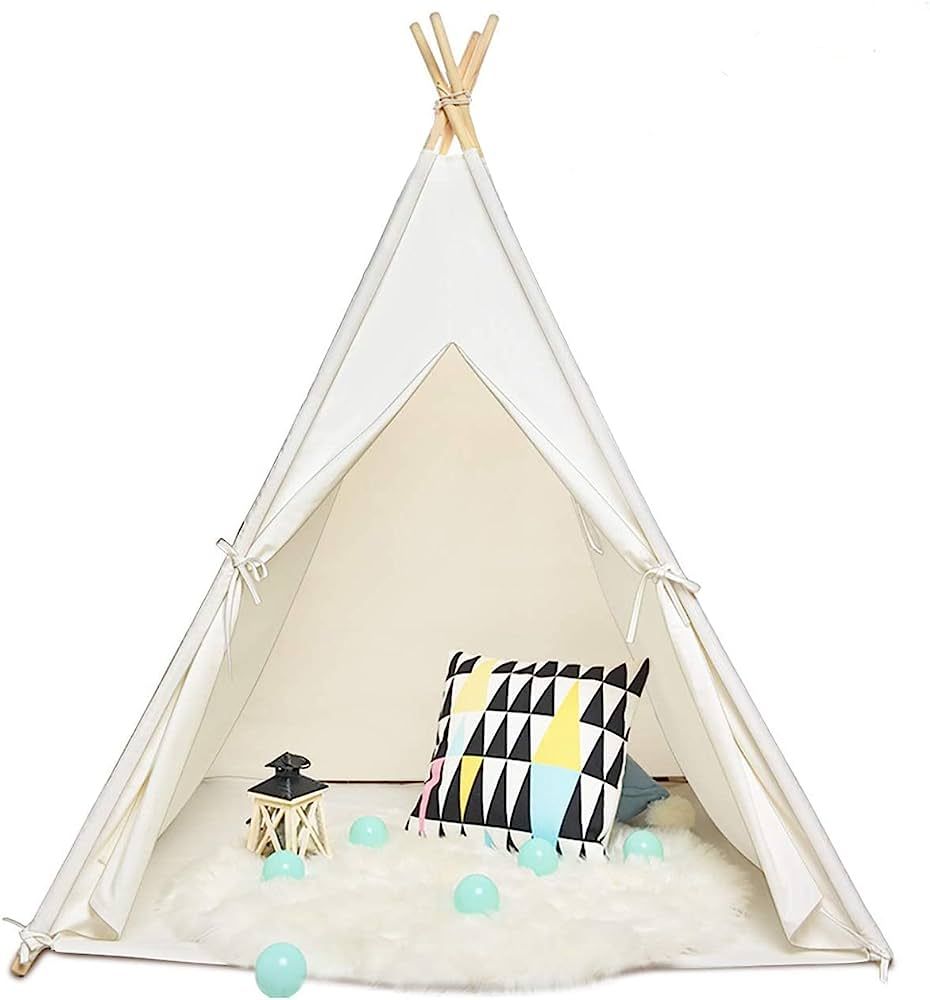 Sisticker Teepee Tent for Kids with Feathers Bunting Carry Bag - Kids Gifts for Girls and Boys Ch... | Amazon (US)