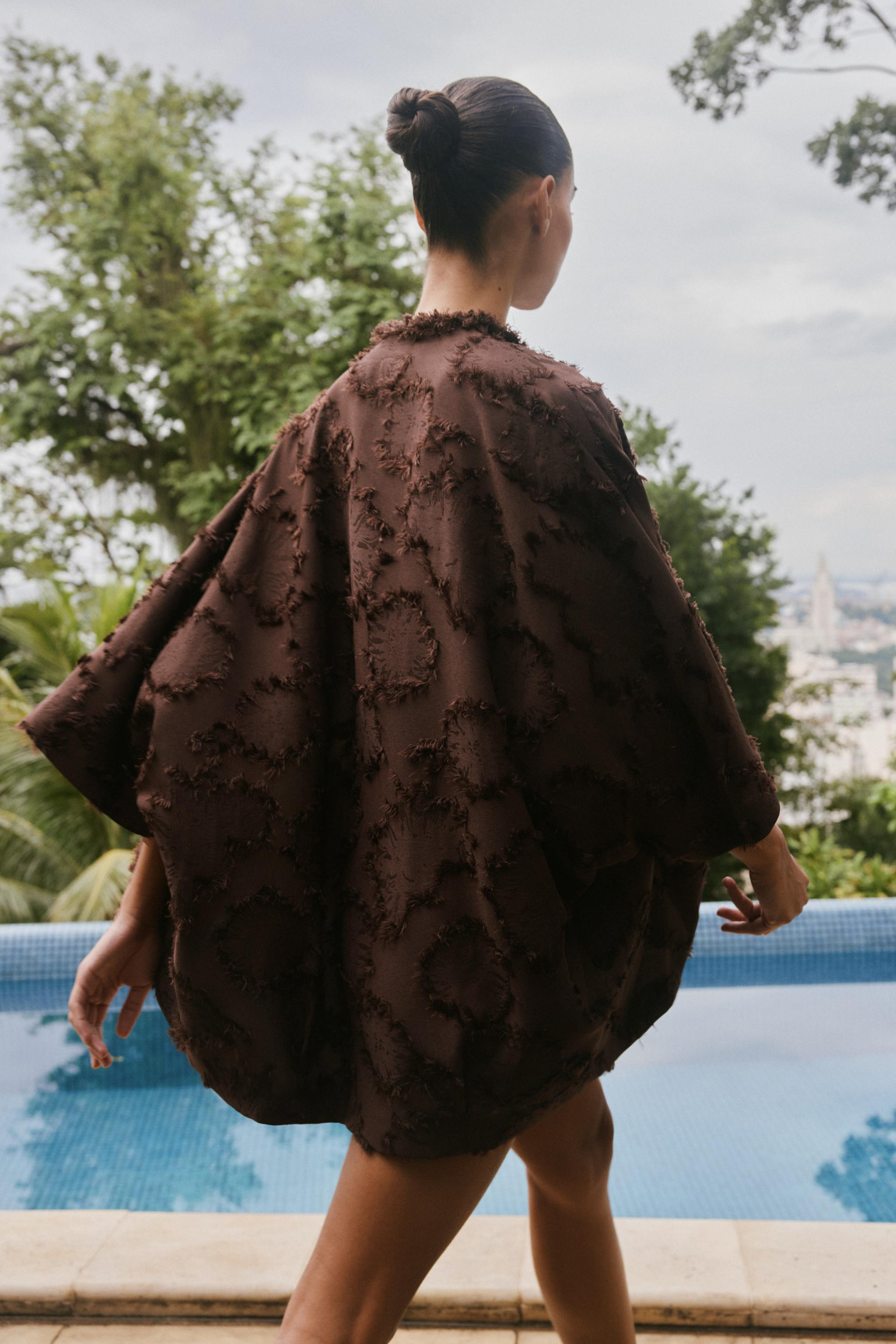 TEXTURED FABRIC KIMONO JACKET | Zara UK