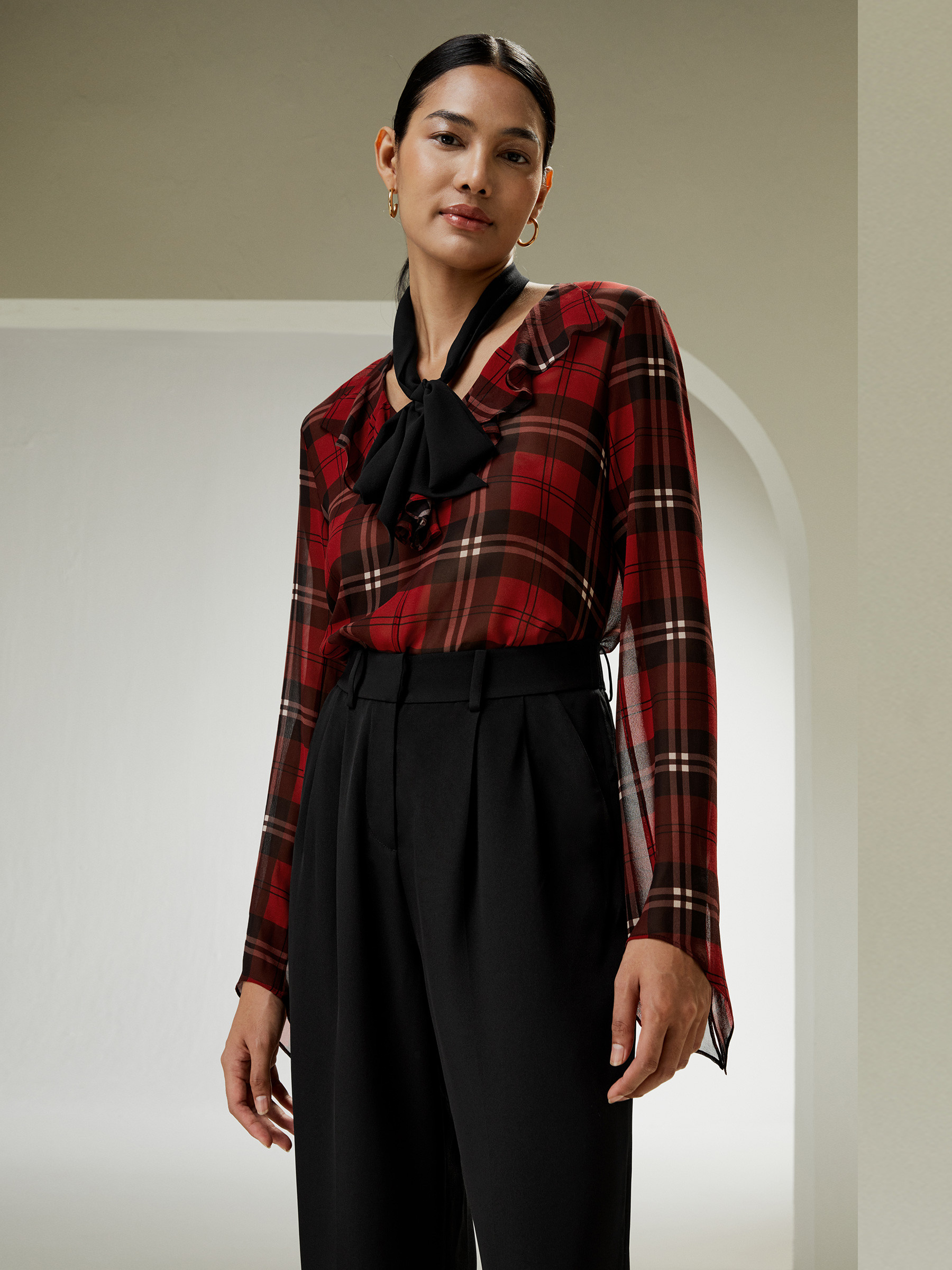 Vintage Semi-sheer Georgette Blouse | LilySilk