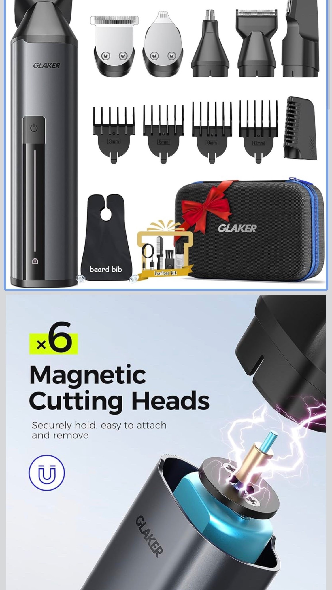 GLAKER Beard Trimmer for Men,Cordless Hair Trimmer,Electric Razor with Interchangeable Magnetic Attachments for Hair Body Facial Trimming,6 in 1 Men Gromming Kit with Storage Bag and Beard Bib Apron #amazon #amazonfinds

#LTKSaleAlert #LTKHome #LTKMens