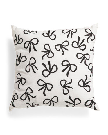 20x20 Embroidered Bow Pillow | TJ Maxx