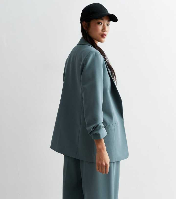 Blue Ruched Sleeve Blazer
						
						Add to Saved Items
						Remove from Saved Items | New Look (UK)