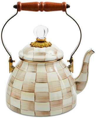Mackenzie-Childs Mocha Check 2-Qt. Tea Kettle - Macy's | Macy's