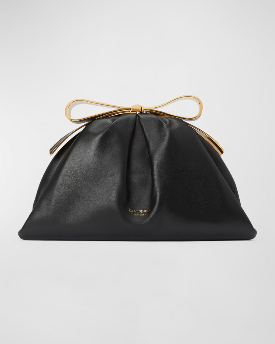 kate spade new york bridal bow leather clutch bag | Neiman Marcus