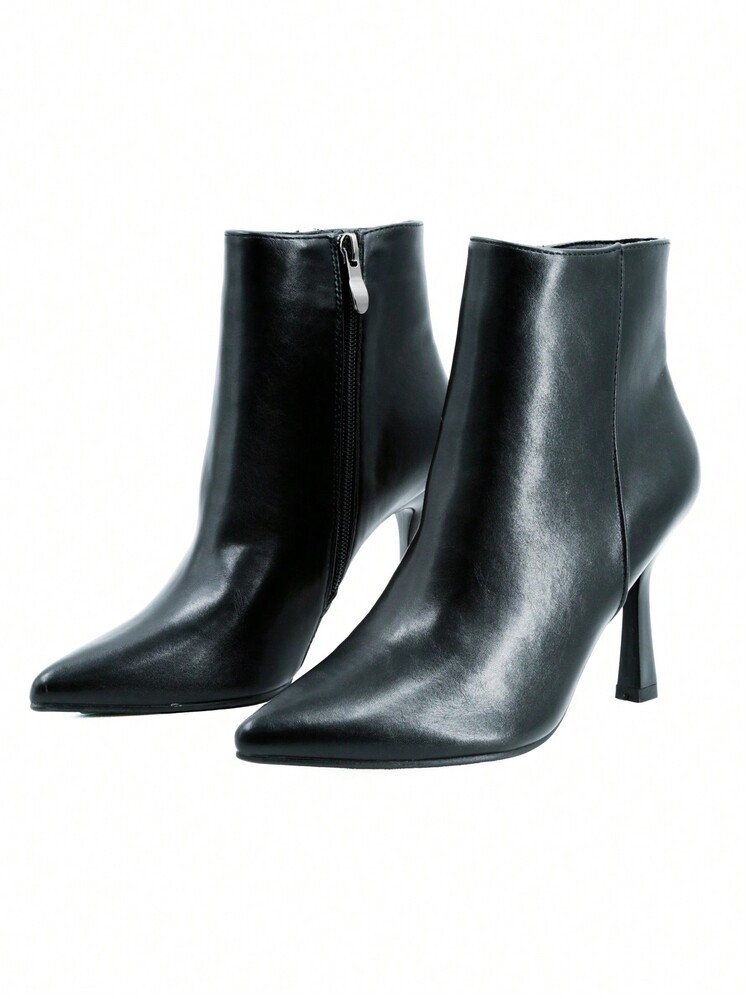 Spitze Stiefeletten Für Damen, Schmale High Heels, Seitlicher Reißverschluss | SHEIN