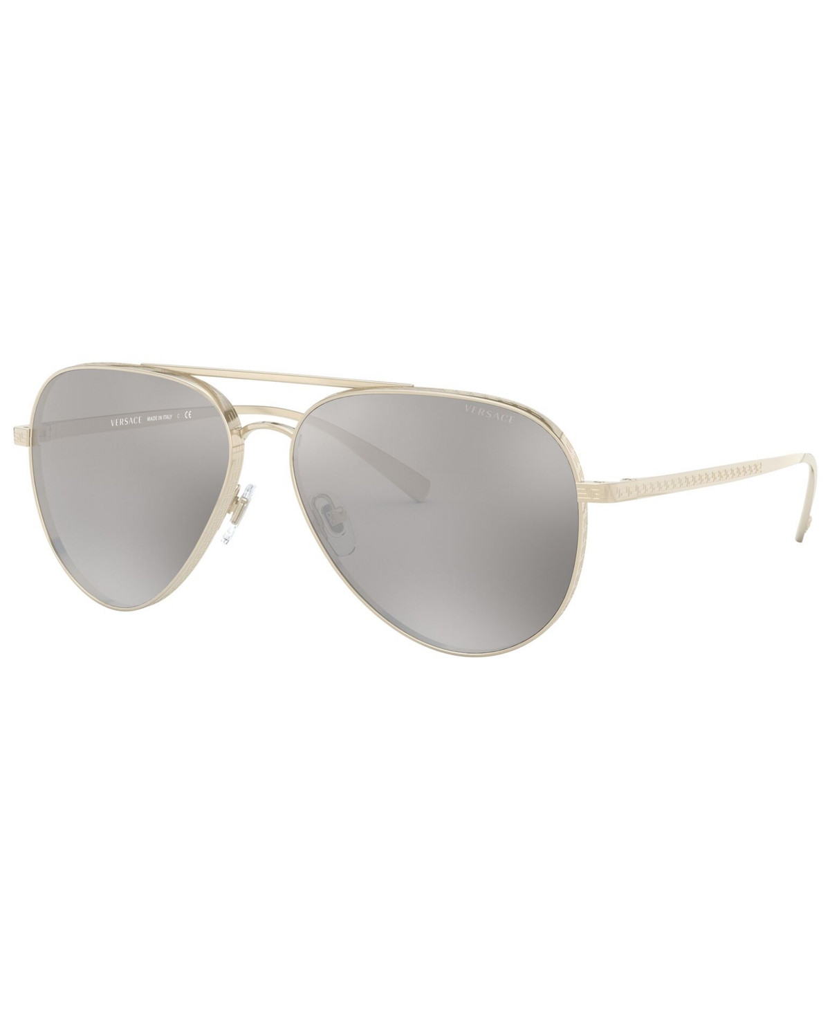 Versace Sunglasses, VE2217 59 - PALE GOLD/LIGHT GREY MIRROR SILVER 80 | Macy's