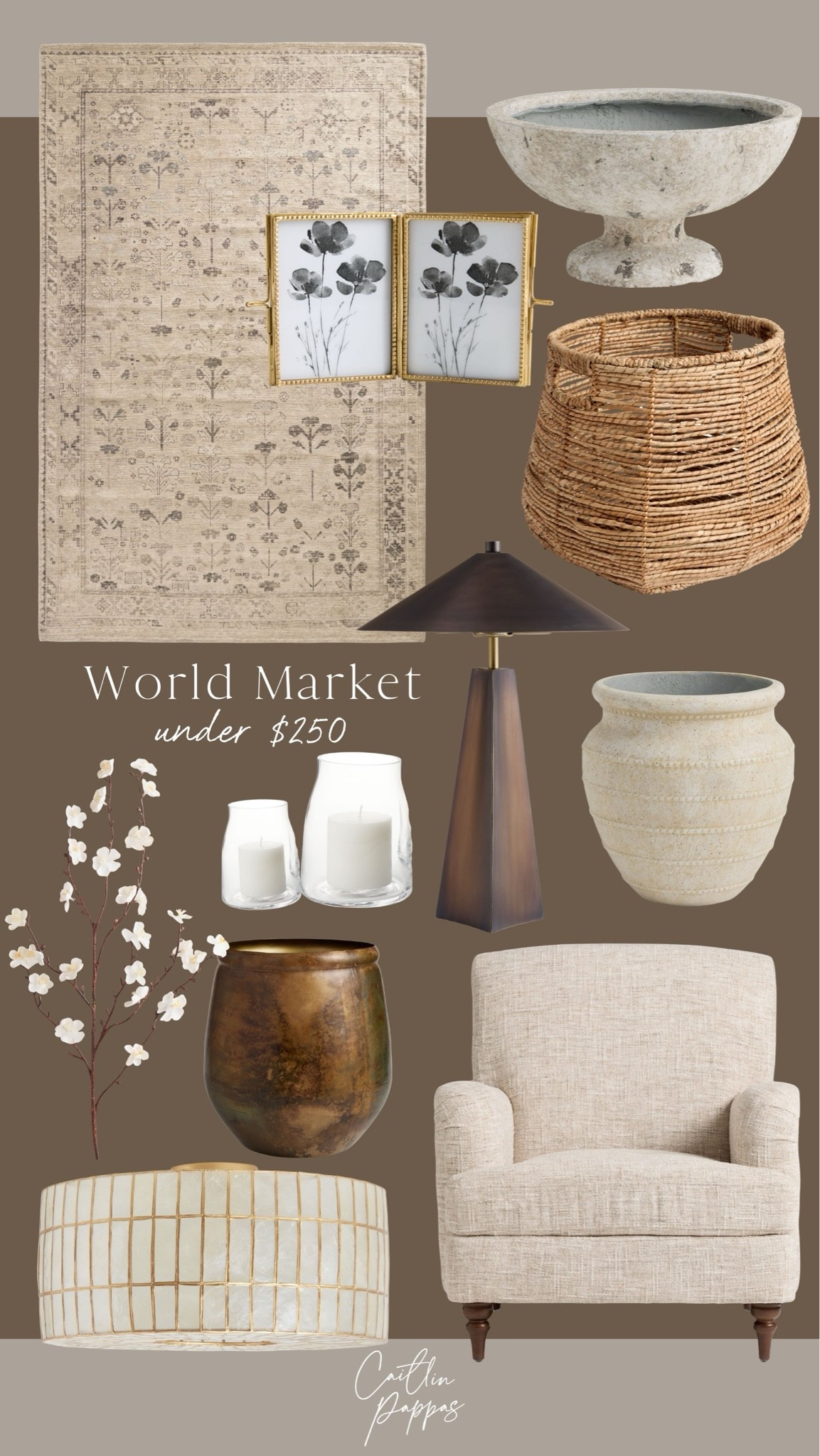 World Market under $250 🤎 The prettiest affordable finds for a neutral and traditional home.
