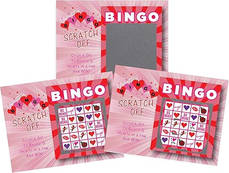 My Scratch Offs - 26 Pack Valentine's Bingo Scratch Off Game Cards for Adults, Party Favors & Gal... | Amazon (US)
