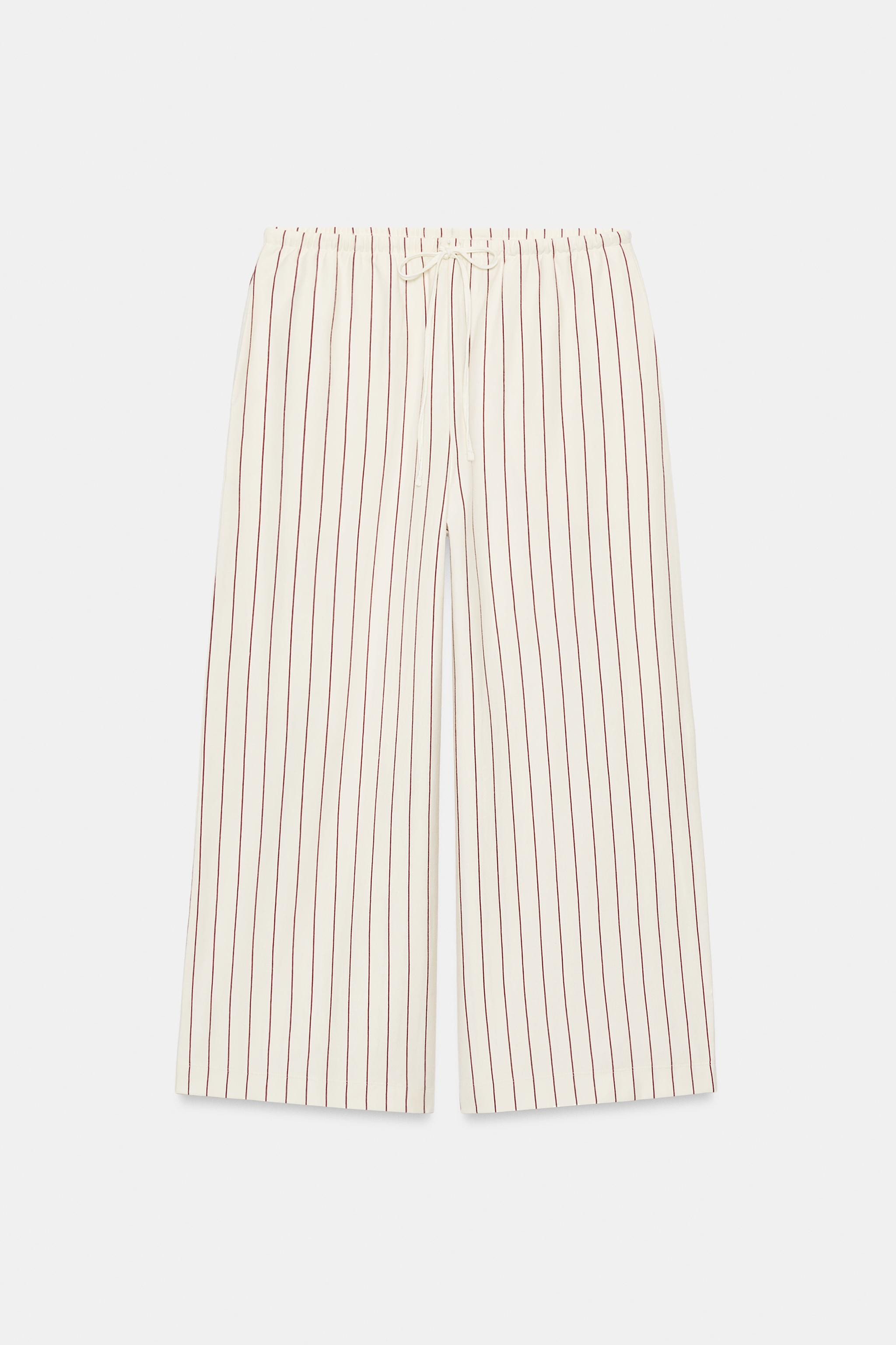 STRIPED WIDE LEG PANTS | Zara US