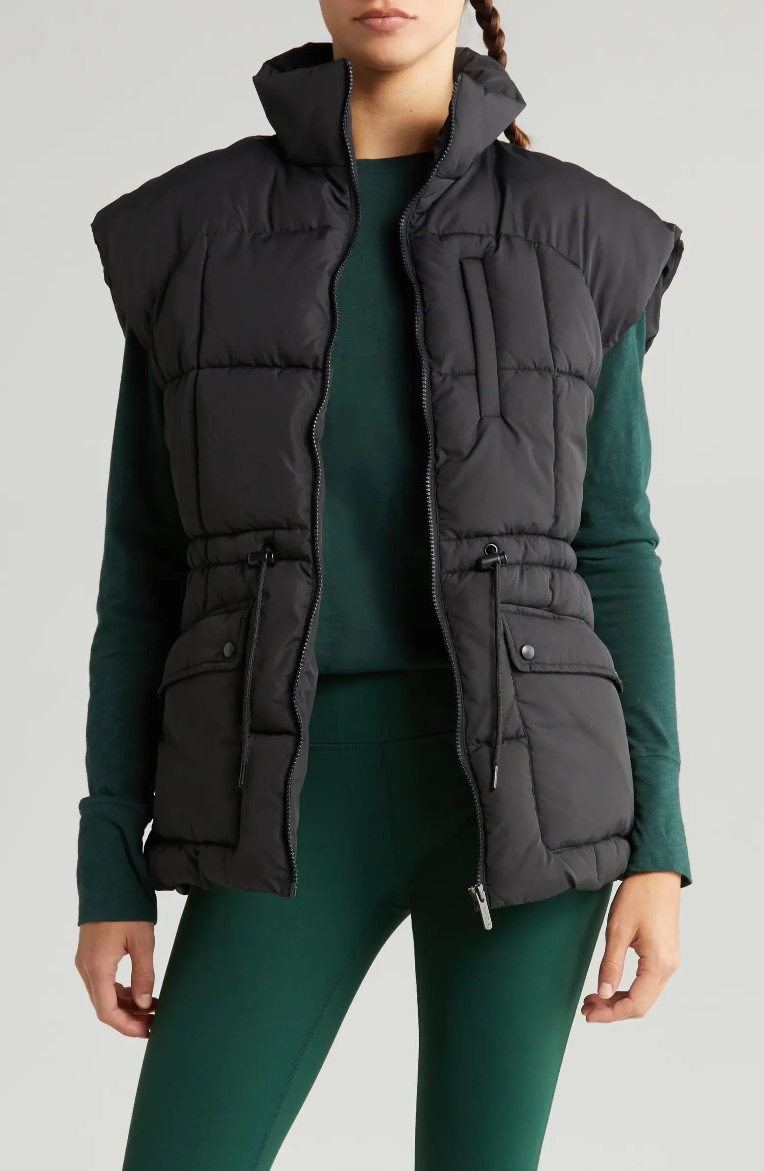 Adjustable Drawcord Waist Puffer Vest | Nordstrom