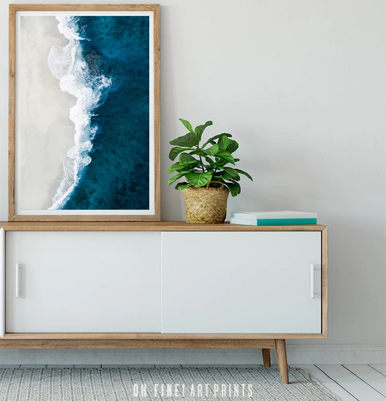 Beach Print Download Aerial Ocean Print Modern Coastal | Etsy | Etsy (US)