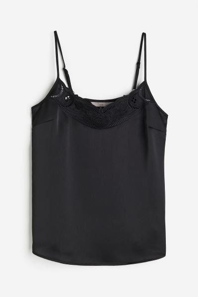Lace-detail Camisole Top - Black - Ladies | H&M US | H&M (US + CA)