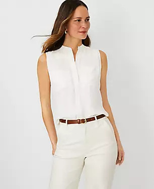 Sleeveless Camp Shirt | Ann Taylor (US)