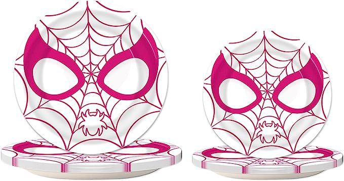 Ghost Spider Birthday Party Supplies - 32Pcs Pink Spider Plates for Spider Girl Party Supplies | Amazon (US)