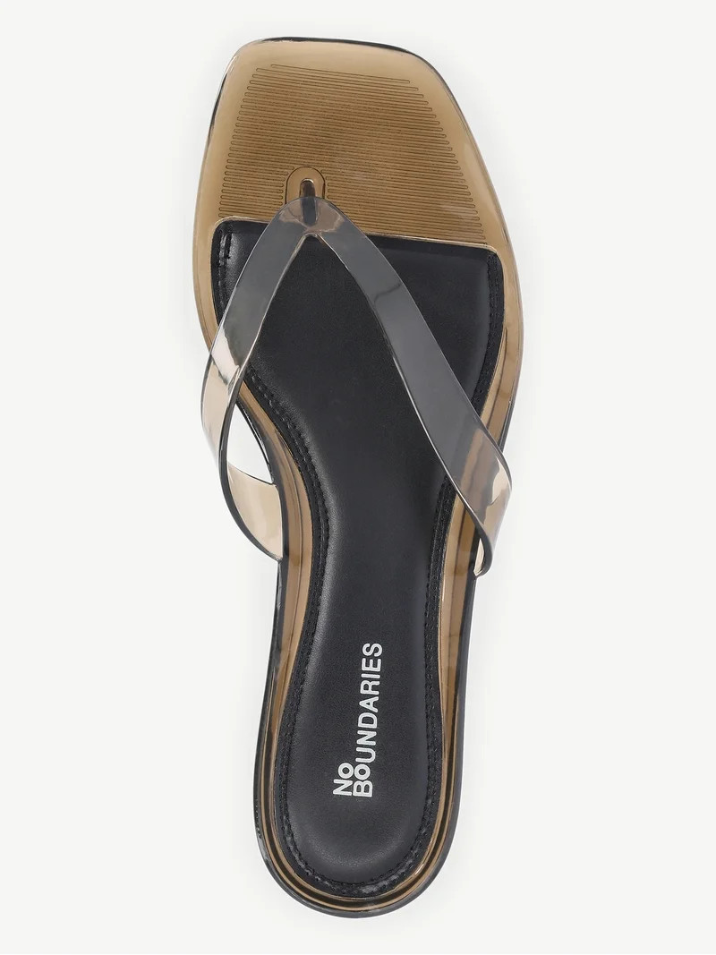 No Boundaries Women's Jelly Flip Flop Kitten Heel Sandals | Walmart (US)