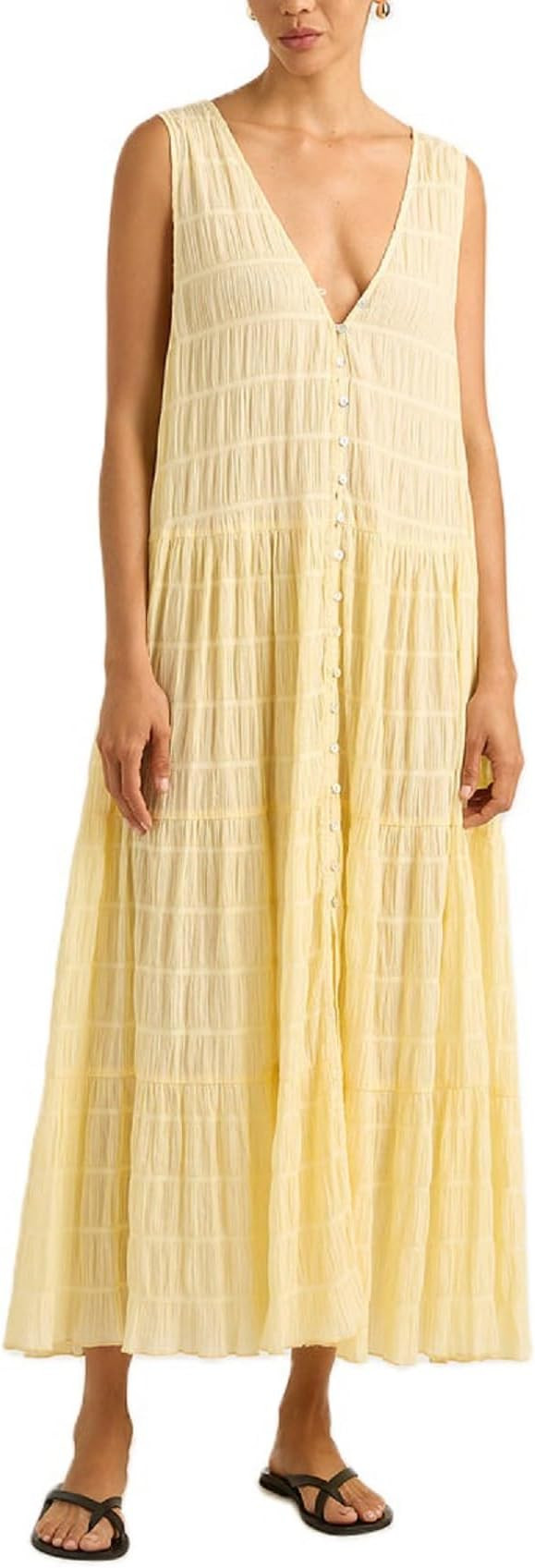 Women V Neck Maxi Dress Boho Flowy Long Dress Floral Loose Fit Summer Sundress Y2K Going Out Beac... | Amazon (US)