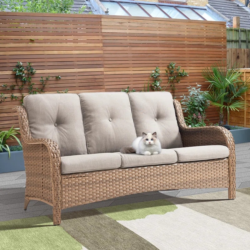 Carolina 75'' Polyethylene (PE) Wicker Outdoor Patio Sofa | Wayfair North America