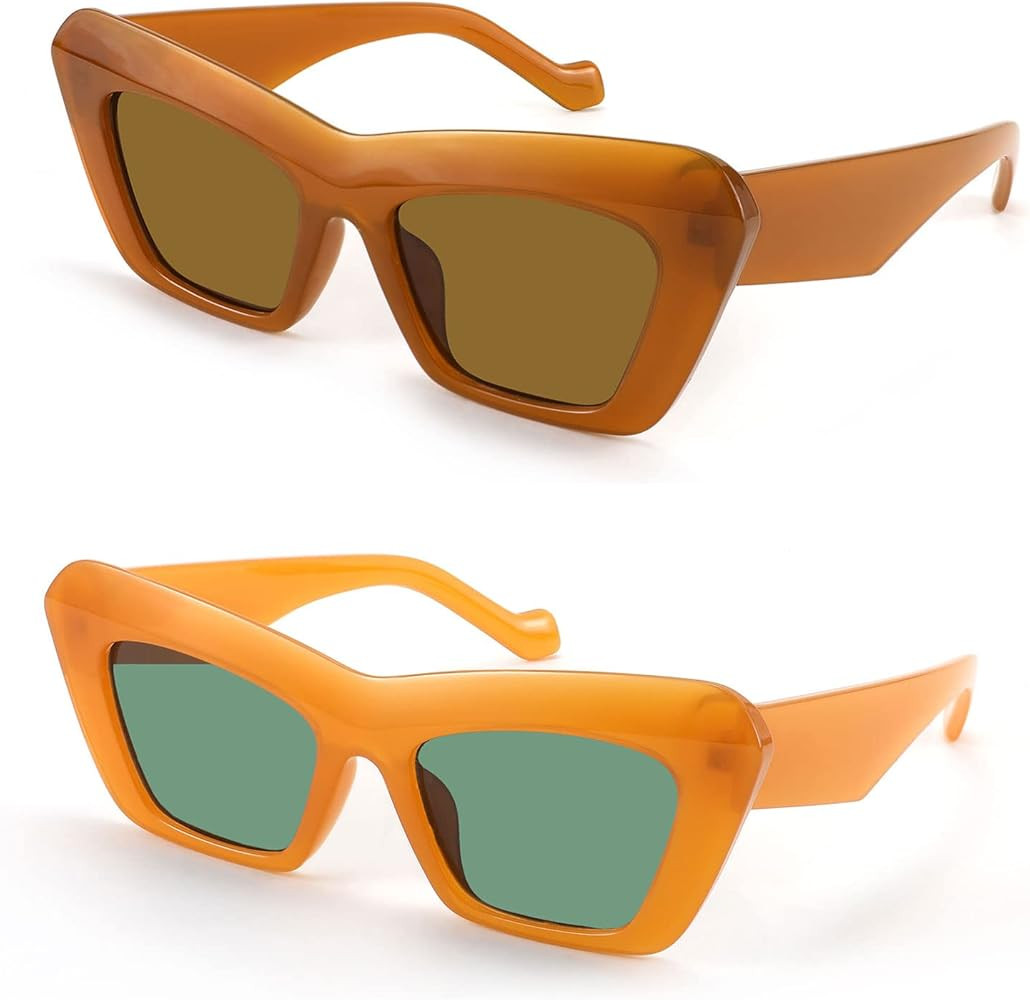 Karsaer Vision Retro Vintage Cateye Sunglasses for Women Square Frame 90s Sunglasses Trendy Class... | Amazon (US)