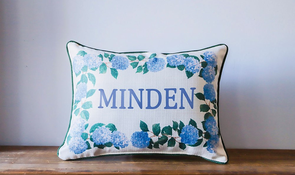 Hydrangea Frame Hometown Pillow | Little Birdie | Little Birdie