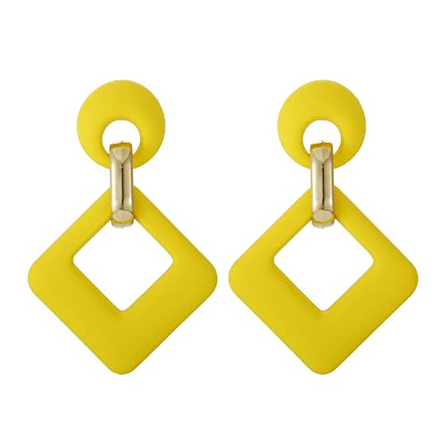 Acrylic Rectangle Earrings, Fashion Acrylic Square/Oval/Hoop Statement Drop Earrings for Women | Amazon (US)