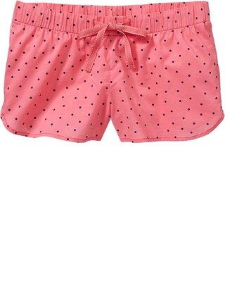 Womens Printed Lounge Shorts Size L - Pink polka dot | Old Navy US