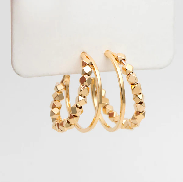 The Suri hoop studs 18k | hypoallergenic | Bella Rey Designs