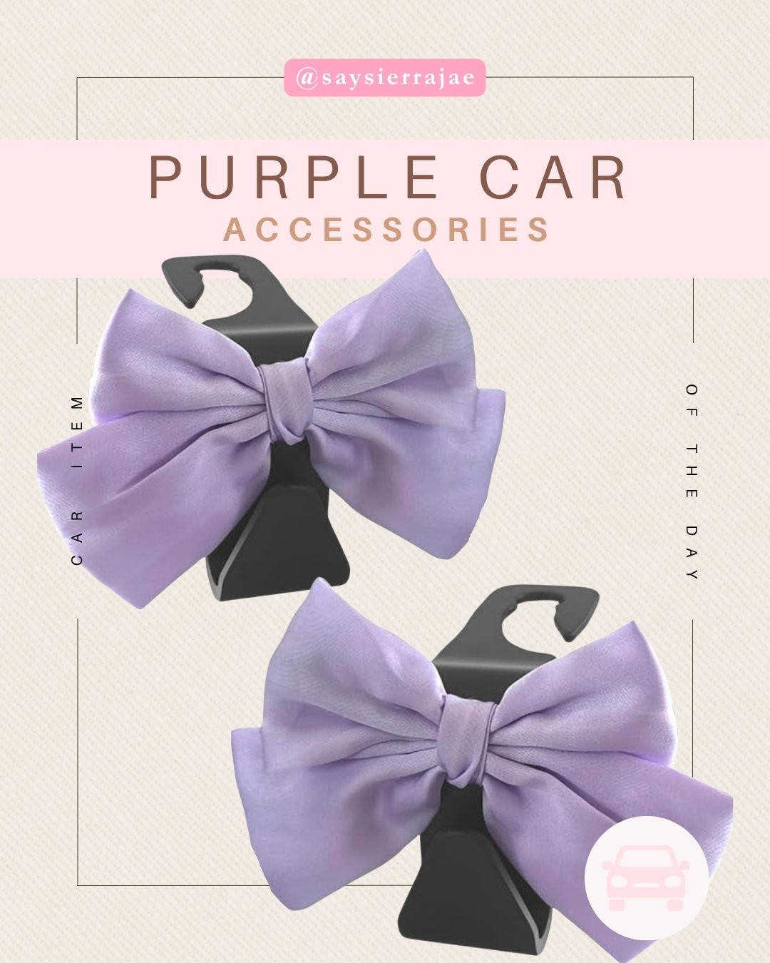 These cute bow hooks easily clip onto the headrest on the back of your seat!  

 #LTKdayinmylife #LTKvlog #LTKTravel
