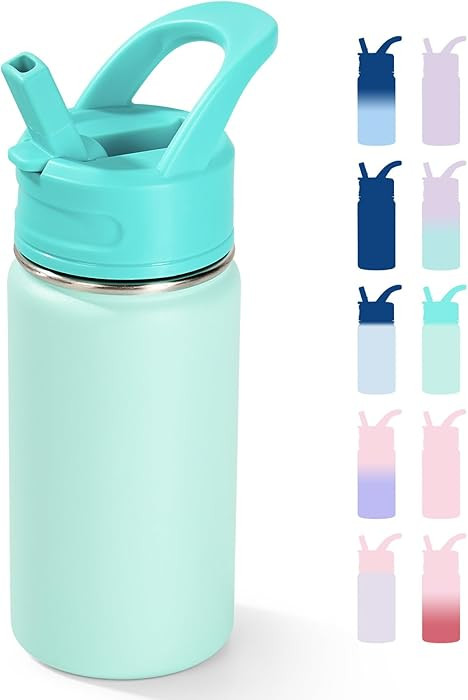 12oz Kids Water Bottle for School, Toddler Bottles with Straws, Stainless Steel Vacuum Insulated ... | Amazon (US)