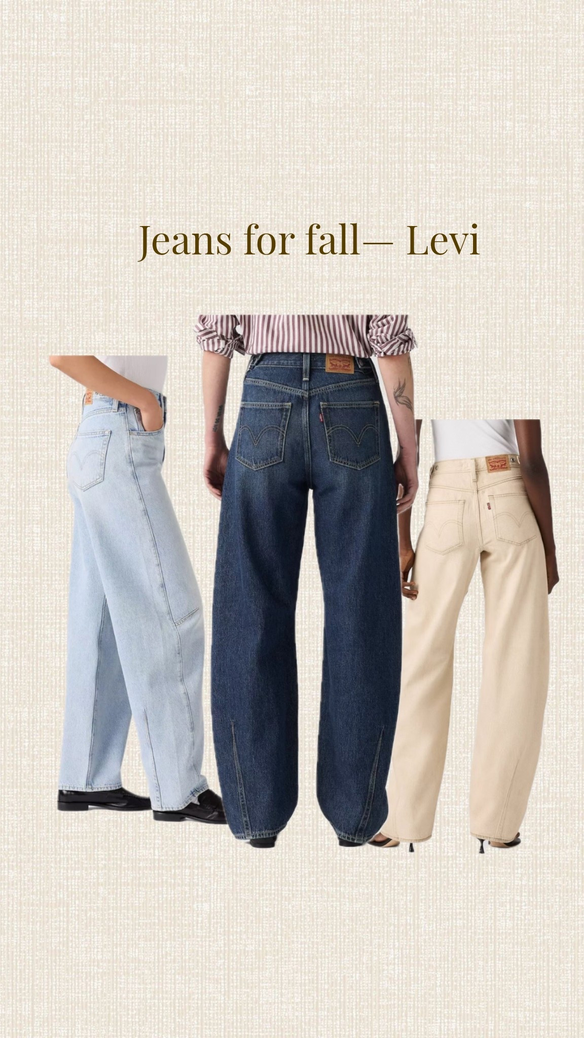 I love Levi’s in any form, but these new barrel style are my favorite for this fall season! I always go up 1 size in Levi #denim #jeans #levis 

#LTKFindsUnder100 #LTKStyleTip