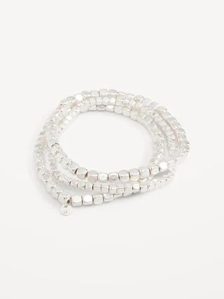 Silver-Toned Beaded Stretch Bracelet 3-Pack for Women | Old Navy (US)