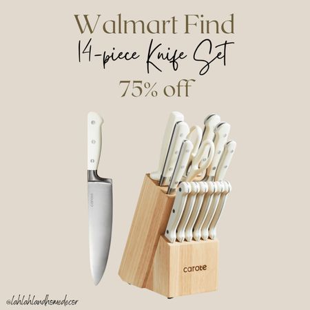 Carote 14-piece knife set is 75% off! @walmart #walmart #walmarthomefinds | kitchen knife set | kitchen decor essentials 

#LTKSaleAlert #LTKHome #LTKFindsUnder50