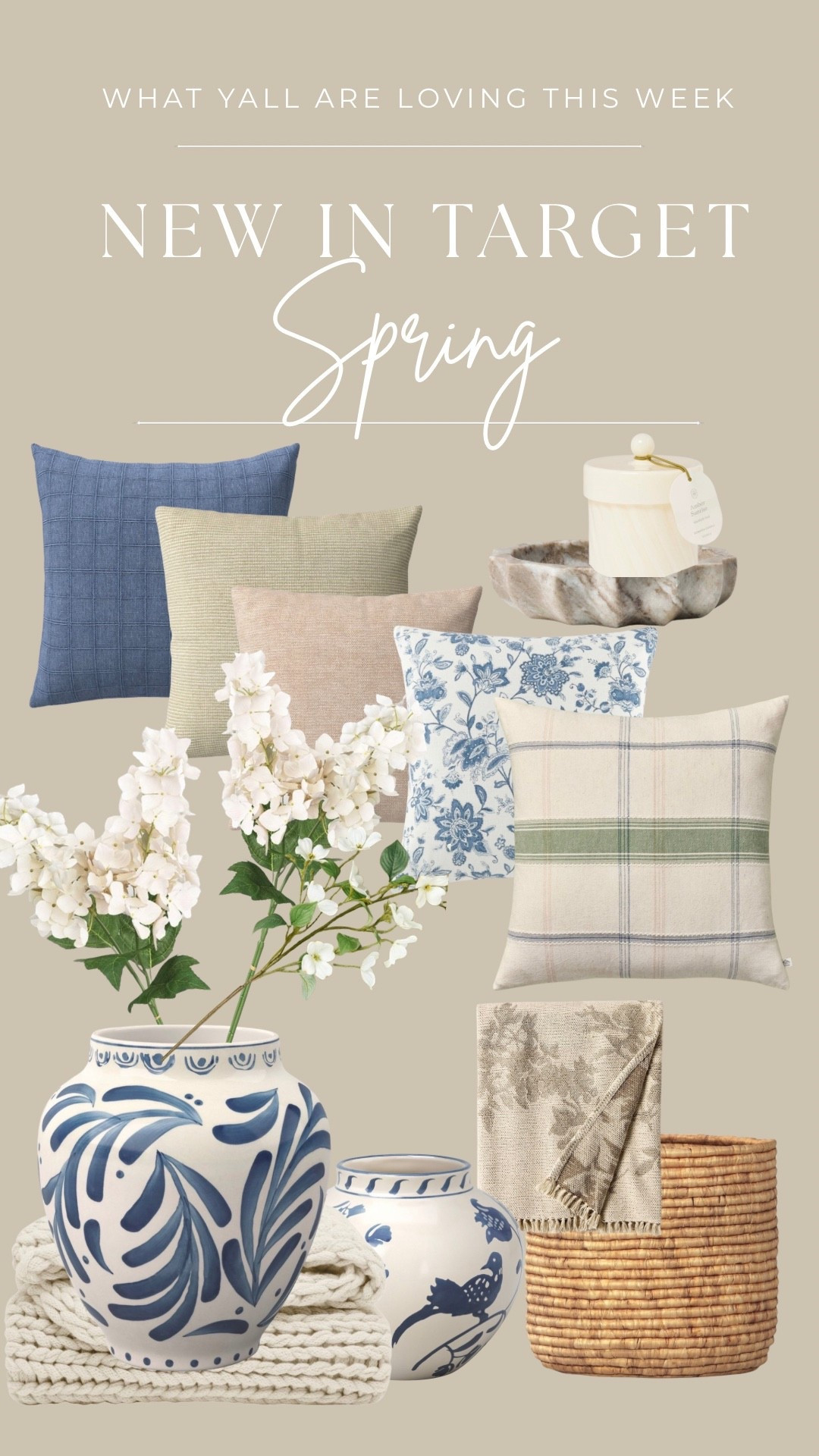 Video is coming out this week (1/6) of all of Targets Spring finds but i can’t get over these vases and soft tones of blue, sage, and creams. Yes you’re right, BEYOND!


•
•
Target home decor, spring living room styling, coffee table styling, faux florals stems, cream neutral home, vase centerpiece styling, entryway table decor, spring refresh , spring throw pillows, hydrangeas, long stems 

#LTKHome #LTKSeasonal