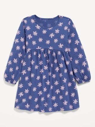 Printed Jersey-Knit Long-Sleeve Dress for Toddler Girls | Old Navy (US)