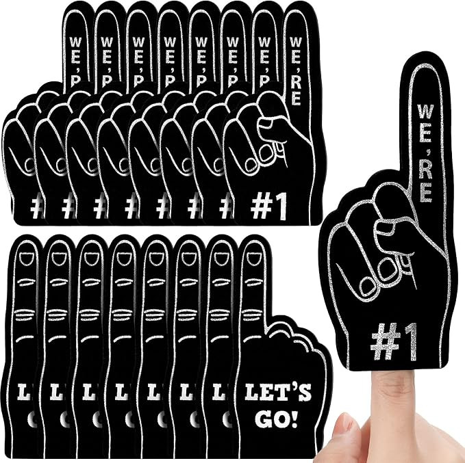 Sinmoe 24 Pcs Sports Fan Foam Finger Mini Foam Fingers Foam Hand Foam Finger 1 for Sports Themed ... | Amazon (US)