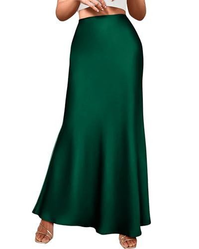 BTFBM Skirts for Women Summer 2026 Business Casual Outfits High Waist Cocktail Party Wedding Mermaid Spring Maxi Skirt(Dark Green, Large) | Amazon (US)