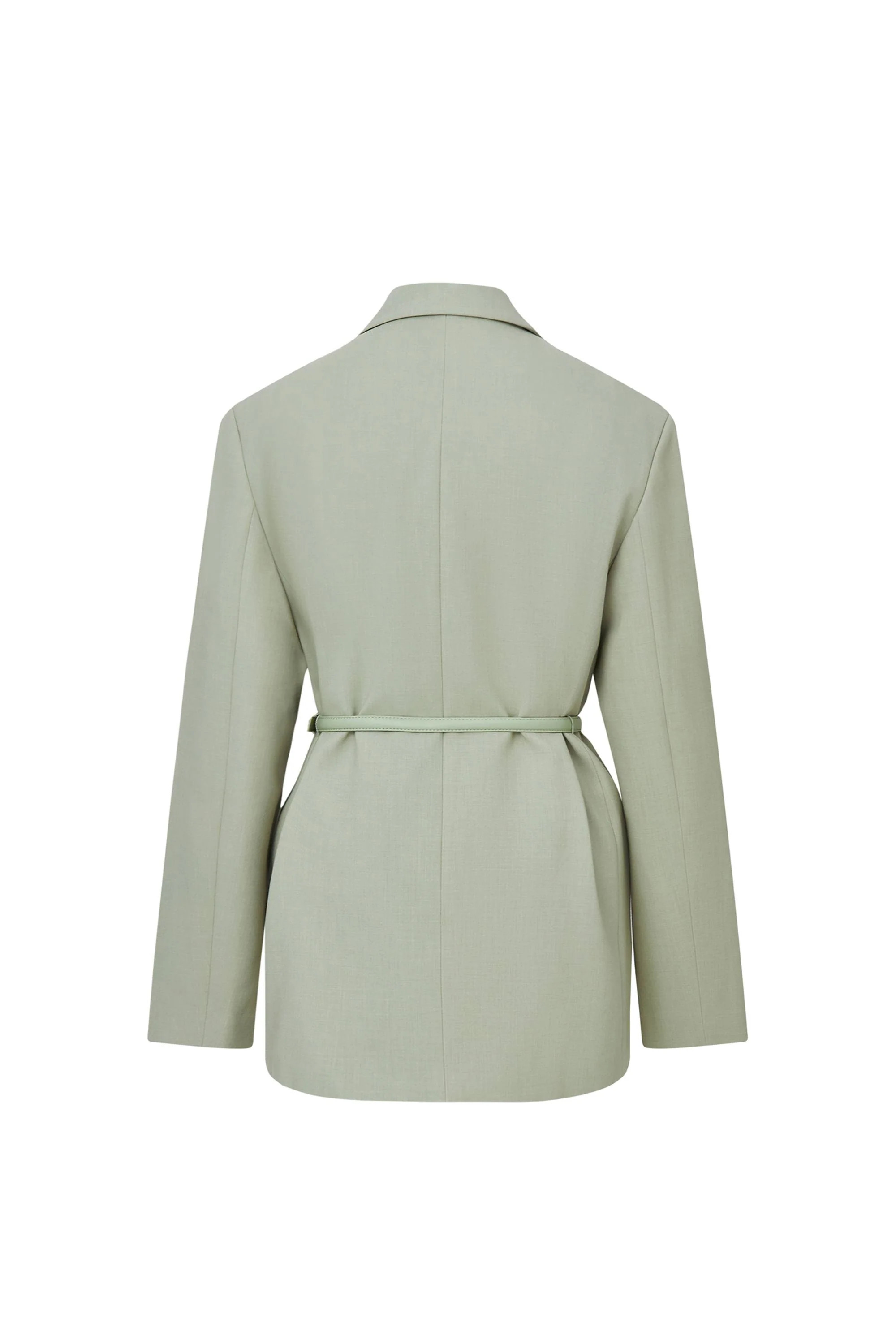 Creamy Green Detachable Belt Blazer | Fabrique