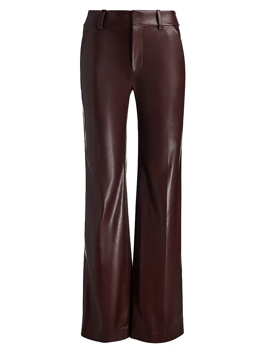 Women's Alexander Faux-Leather Straight-Leg Pants - Dark Chocolate - Size 0 | Saks Fifth Avenue