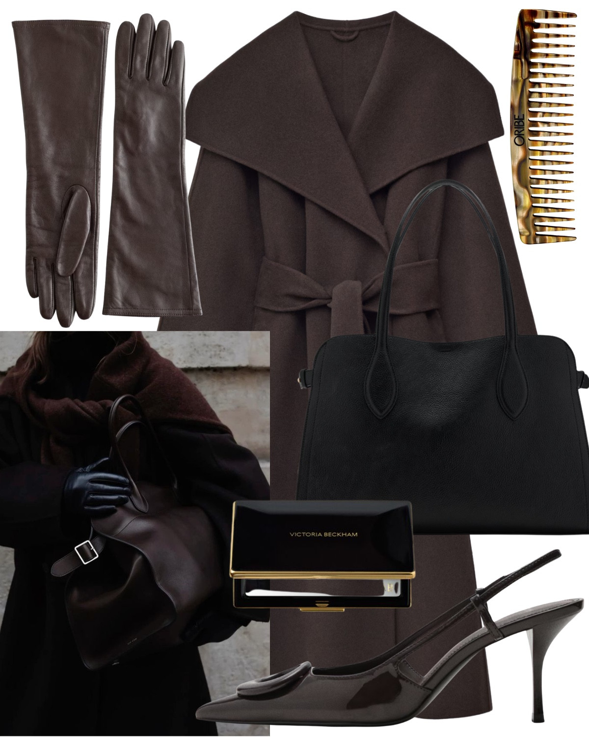 Dress like an old school movie star with a large collar coat and long leather gloves!

Including brown coat, long brown leather gloves, tortoise comb, black handbag, mirror, slingback heels  

#LTKstyletip #LTKuk #LTKautumn