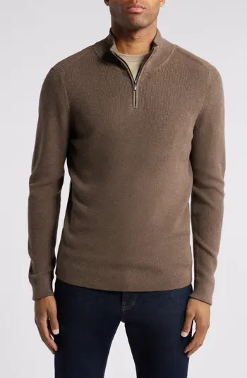 Nordstrom Cotton & Cashmere Quarter Zip Sweater | Nordstrom | Nordstrom