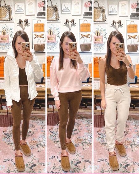 Lululemon try on 
1st outfit - another mile jacket in white (size 6)
2nd outfit -perfectly oversized cropped crew in strawberry milkshake (size 4) with align leggings in Java (size 4) 
3rd outfit - align tank in Java (size 8) with scuba joggers in white opal (size 4)





#LTKStyleTip #LTKFindsUnder100 #LTKSeasonal